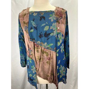 Boho Cottage Core Coastal Festival Tienda Ho Rayon Blouse Women's  Free Size